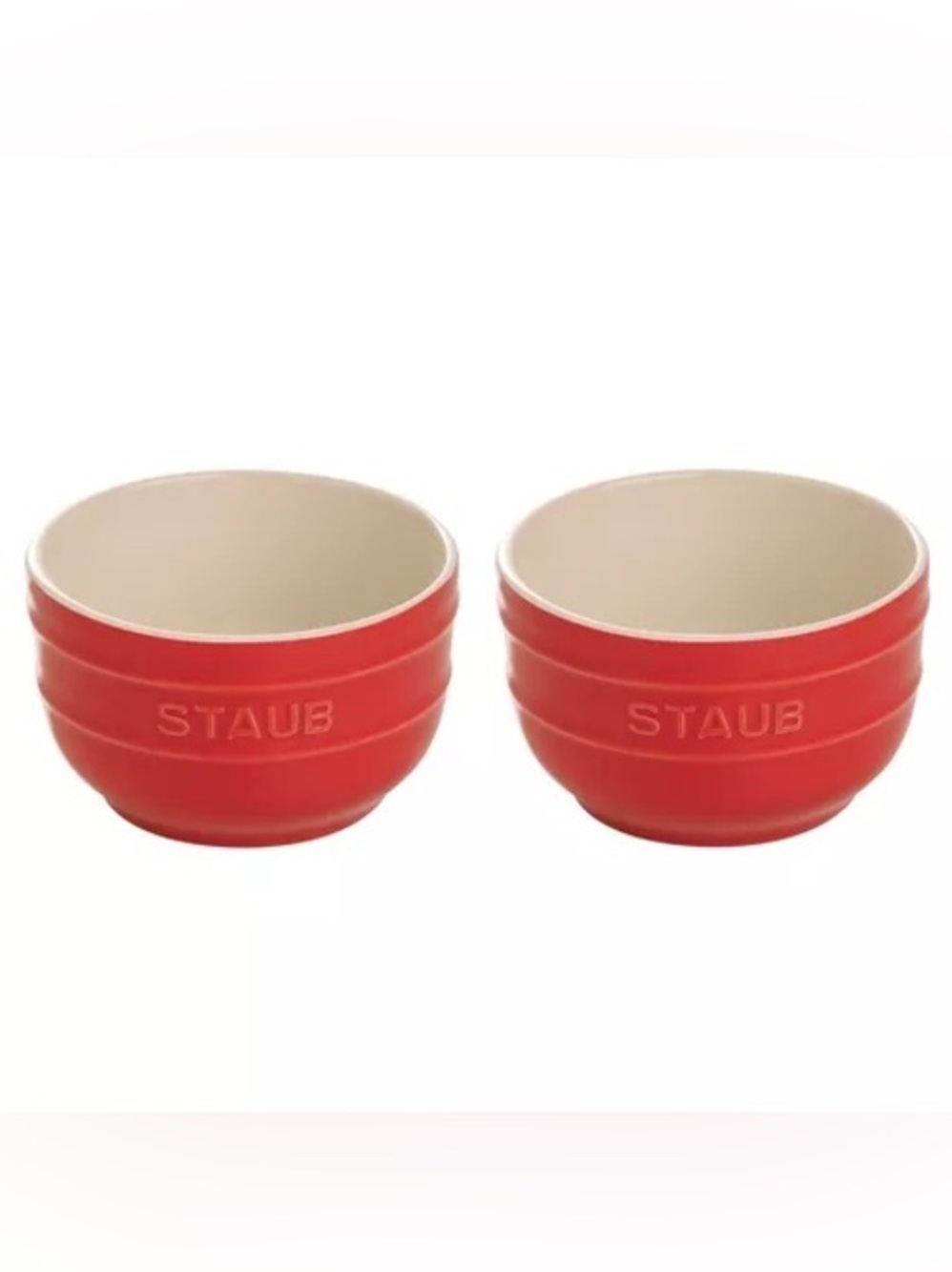NEW Staub Red Ceramic Prep Bowls — Pair